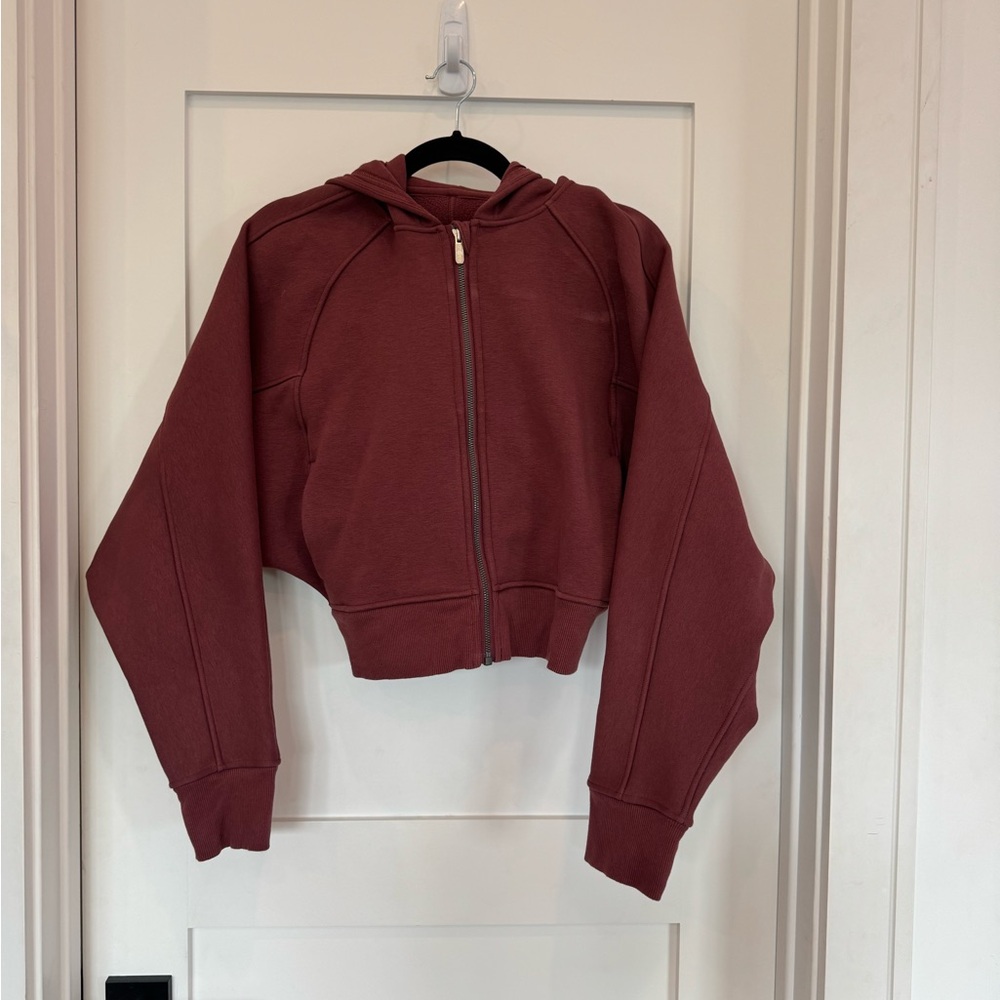 Maroon cropped batwing Lululemon jacket